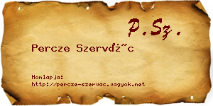 Percze Szervác névjegykártya